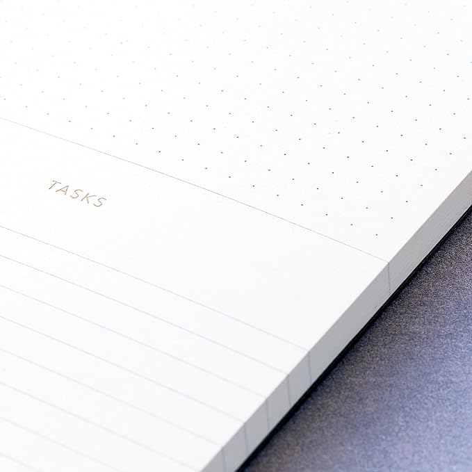 Pinesman - Elegant Weekly Planner Notepad, Undated, 11.22" x 7.87", 52 Sheets (Whole Year), Gold Foil, Tear Off Sheets, Minimalist Work Planner Pad, Weekly To Do List Notepad, Eco-friendly, FSC™ Certified Weekly Desk Planner