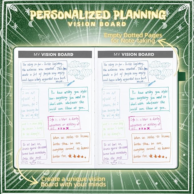 Undated Academic Planner Hardcover (5.5x8.5") - Flexible Weekly & Monthly Organizer with Stickers, Productivity Journal for Students & Professionals(Dark Green)
