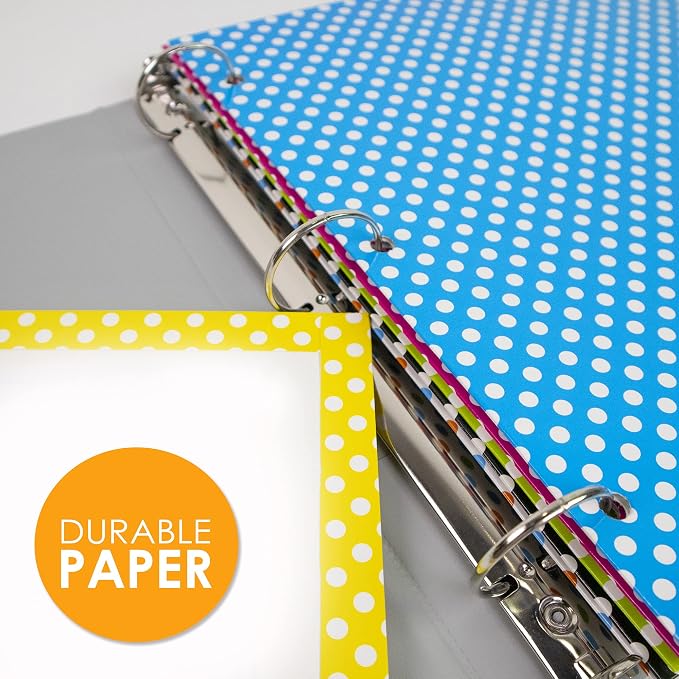 BAZIC Products Polka Dot Paper 2-Pocket Folder, Standard Letter Folder, for School Office Documents, Set of 6