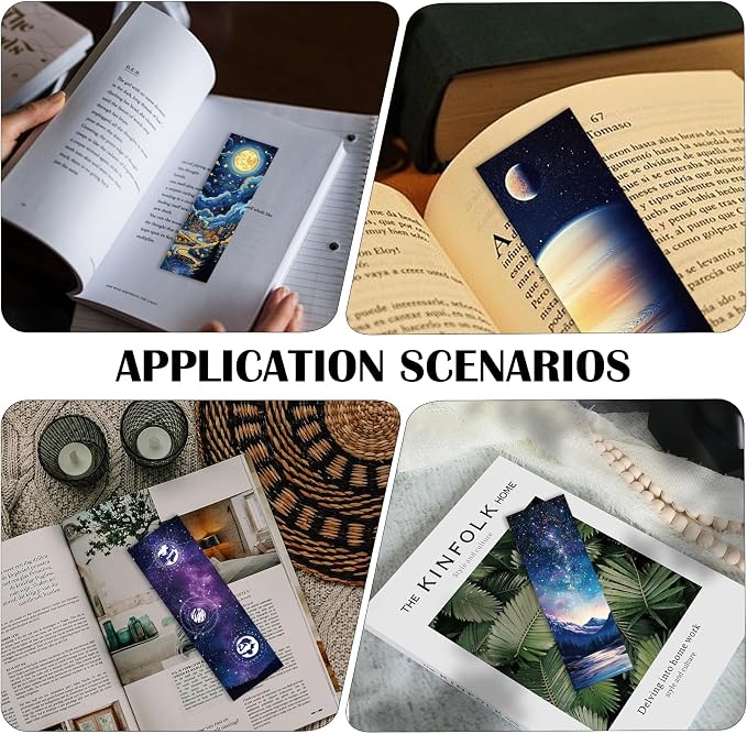 Fantasy Bulk Bookmark for Women - 96 Pcs Starry Sky Moon Space Personalized Paper Bookmark for Book Lovers, Cool Bulk Bookmarks for Adults Children Teachers Students Reading Gifts