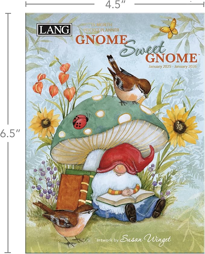 LANG Gnome Sweet Gnome 2025 Monthly Pocket Planner (25991003191)