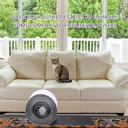 2Pcs Sofa Cushion Tape 4.4Inchx20Feet Cushion Grip Pad Heavy Duty Adhesive Strips Sofa Cushions Slip Grip