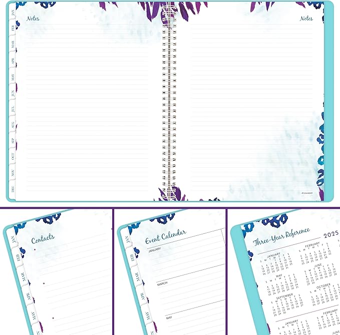 AT-A-GLANCE 2026 Appointment Book Planner, Weekly & Monthly, 8.5" x 11", Hourly, Large, Wild Washes, Teal (523-905-26)