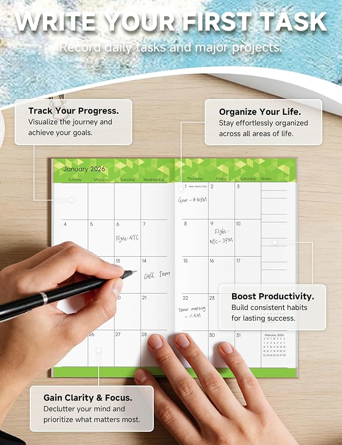 Pocket Calendar 2026-2028 Art Series, Monthly Planner Jan 2026 to Jul 2028 (3.7" x 6.7") Perfect Purse Calendar, Pocket Agenda with Protective Plastic Sleeve-Woman