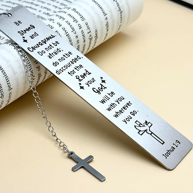 Graduation Gifts for Her Him Class of 2026 Senior Bookmark Bulk College High School Teen Girl Boy Friend Book Lover, 'Be Strong and Courageous' Bible Verse