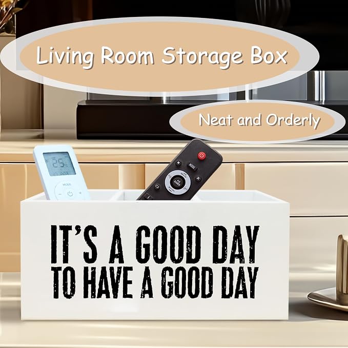 Inspirational Pen Pencil Holder for School Home Kitchen Office Desk, Motivational Decor, It's A Good Day to Have A Good Day Wooden Sign Organizer for Home Office Desk Accessories