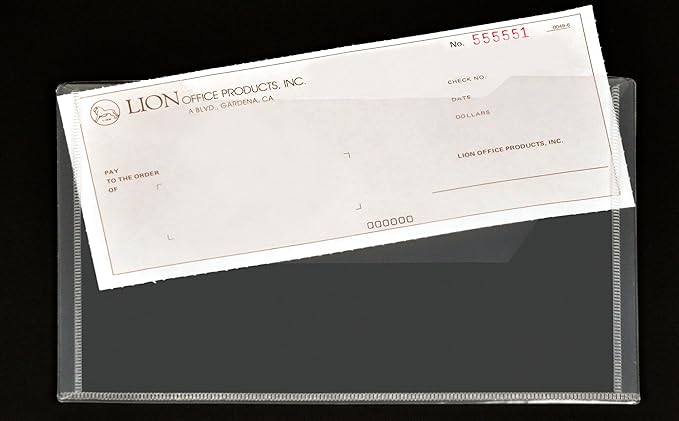 Lion Design-R-Line Poly Envelope with Extra Pocket, 6 x 9 Inches, Clear, Pack of 6 (92000-CR-6P)
