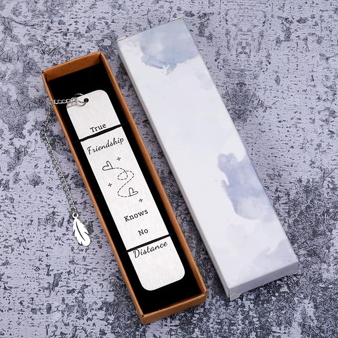 Long Distance Friendship Gifts Bookmark - Going Away Best Friends Gi-fts for Women Girls Leaving Moving Away Gift for Friends Sister BFF for Birthday Galentines Christmas Farewell Long Distance Gifts