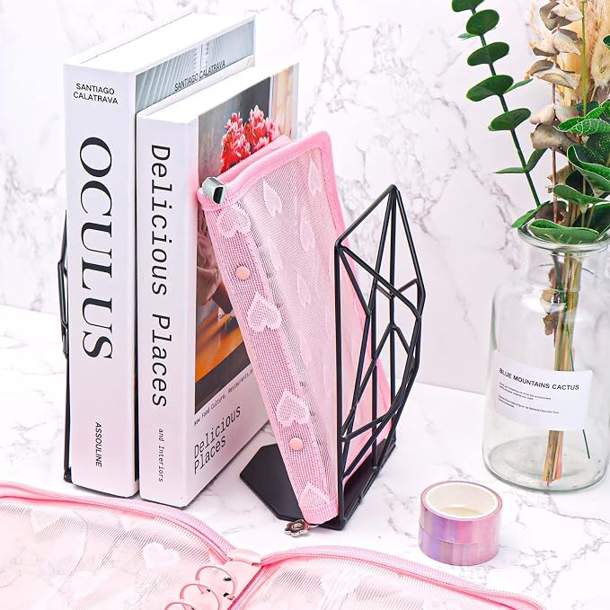 NatSumeBasics Pink A6 Binder Zipper Cash Envelope Wallet 6 Ring Lace Zip Budget Binders Cover for Journaling Planner (Zipper Pink A6 Binder)