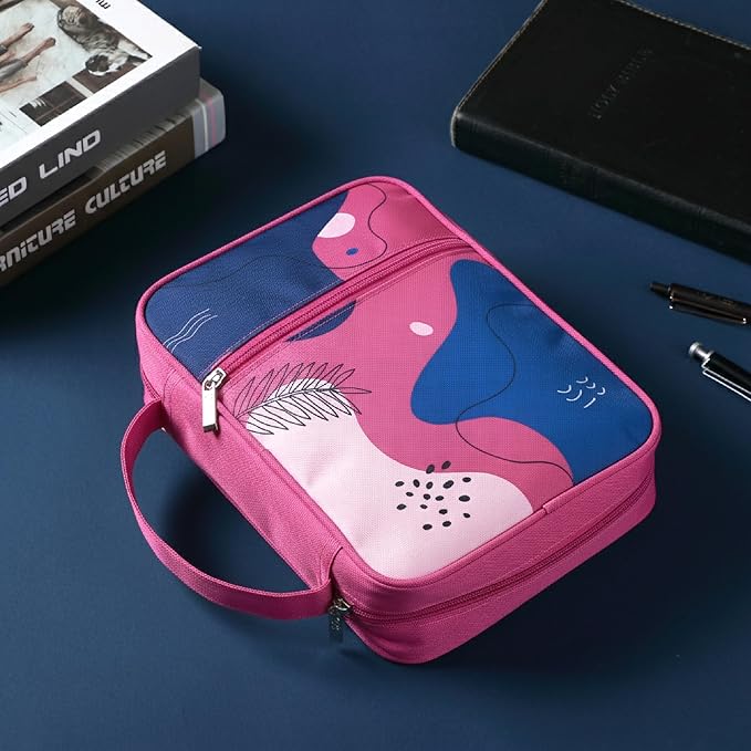 Mr. Pen- Bible Cover Case, Carrying Book Case with Durable Handle and Zippered Pocket, Bible Protective Church Bag for Men & Women, Christian Gifts, Pink Style