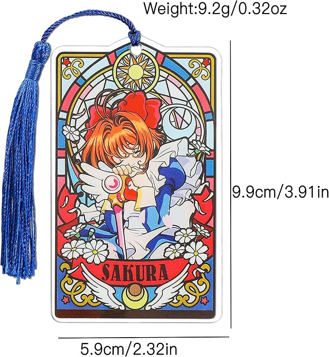 Anime Magic Cards Captor Sakura Bookmarks Set - Sweet Cartoon Cute Book Marks for Reading Women Men Anime Fans, Book Accessories Collection Decor Hangings Gifts (Acrylic Style 5)