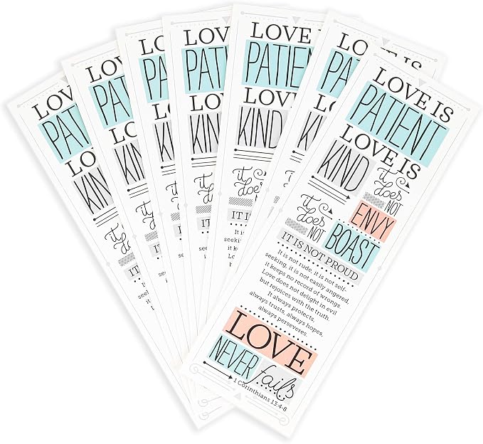 Love is Patient Love is Kind Bookmarks, 2 x 6 inches, 25 Bookmarks