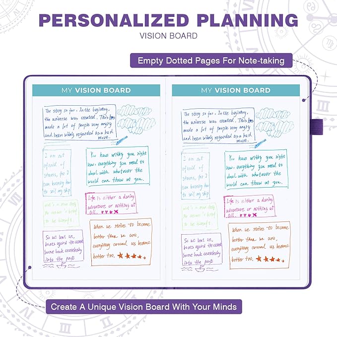 Undated 12 Month Planner Hardcover (5.5x8.5") - Weekly & Monthly Academic Life Organizer, Productivity Journal, Thick Paper, Sticker, Bookmark, Pen Loop(Purple)