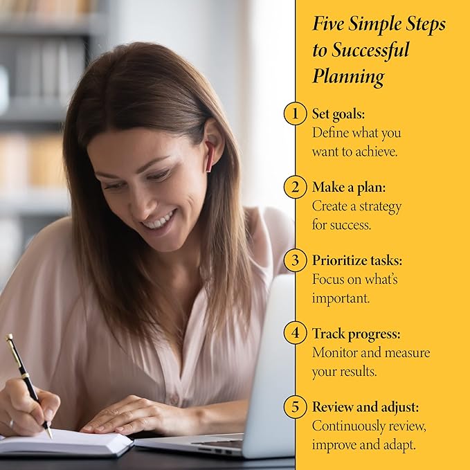 Monthly & Weekly Life Planner to Boost Productivity, Time Management and Hit Your Goals - High Performance Organizer & Gratitude Journal – Undated, 1 Year (12 Months), Hardcover, 5x8″ (Blue)