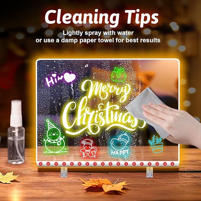 17" Led Drawing Board for Kids, Rechargeable Light Up Drawing Board with 7 Colors & 4 Modes, Portable Acrylic Dry Erase Board Gifts for Kids Girls Boys for Birthday Christmas