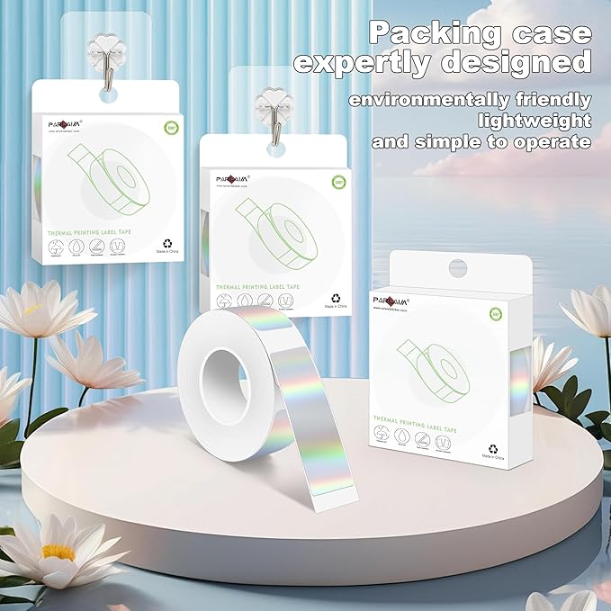 PARLAIM Label Maker Tape,14X50MM(1/2" X1 7/8") Thermal Label Stickers,Thermal self-Adhesive Labels Compatible with D30 Label Maker,Thermal Label Paper for Home/Office 520PCS/4Rolls