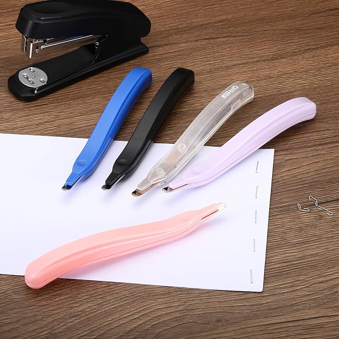 PATIKIL Staple Remover, Magnetic Staple Puller Desktop Removal Tool Cutting Tool for Office Home, Pink