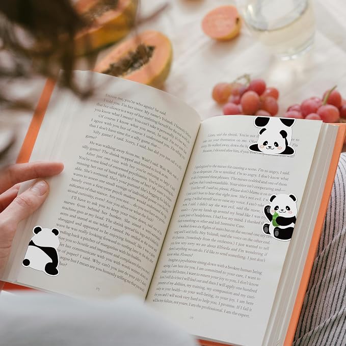 Panda Magnetic Bookmarks Gifts - 8 Pcs Cute Animals Bookmark for Women Pandas Bear Lovers Students Funny Page Clips Office Reading Accessories Bookworms Gift for Birthday Christmas