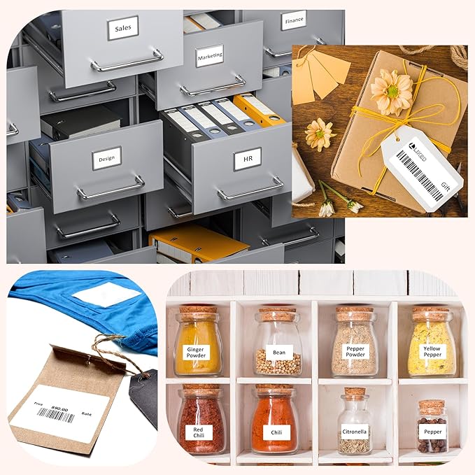 L LIKED 8 Rolls 2.25" x 1.25" Direct Thermal UPC Barcode Strong Adhesive Labels, Compatible with Rollo/Zebra/Jadens/Nelko/Phomemo/Munbyn Desktop Printers and Dymo 30334 Replacement (8000 Labels)