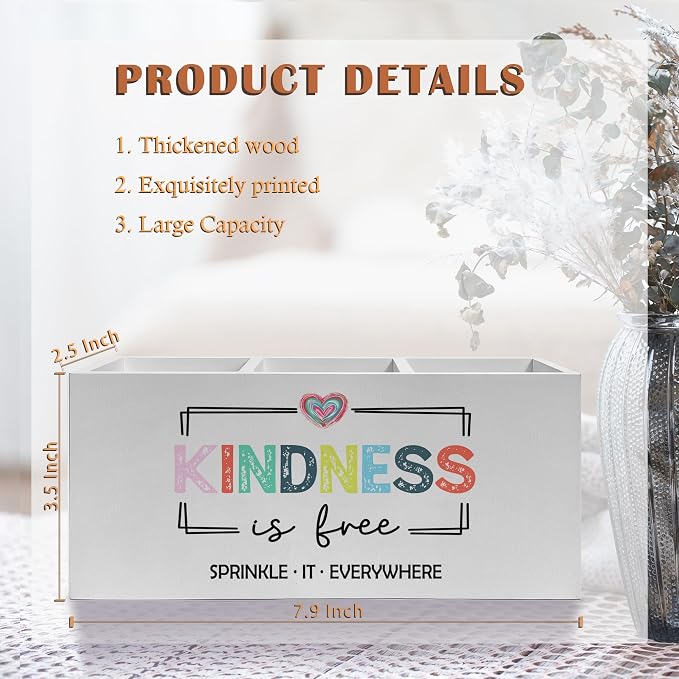 Inspirational Mental Health Wellness Pen Pencil Holder, Kindness Gifts, Colorful Positive Motivational Makeup Brush Toothbrush Holder for Home Office Dorm Desk Accessories