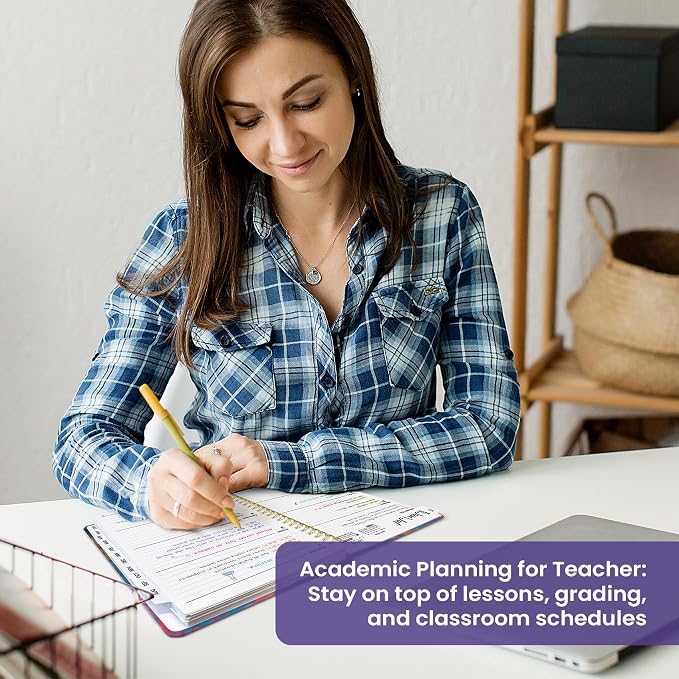 Planner 2026–2027, Academic Year Monthly & Weekly Calendar Book, Jul 2026–Jun 2027, Hardcover Organizer with Tabs, Student & Teacher Planner, 6.3" x 8.5", Painted Fields