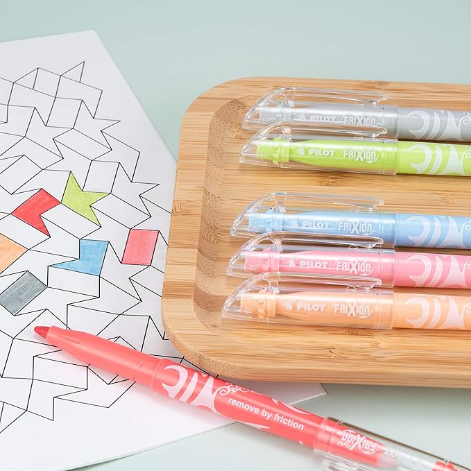 PILOT FriXion Light Pastel Collection Erasable Highlighters, Chisel Tip, Assorted Color Inks, 5-Pack (46543)