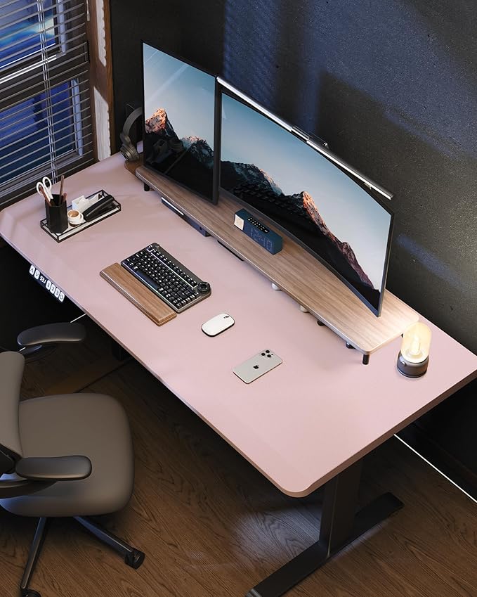 AFIING Large Desk Mat 55" x 24" - PU Leather Desk Pad Protector, Waterproof Non-Slip Extended Mouse Pad for Office Desk, Keyboard, Laptop and Home Workspace (Light Blue)