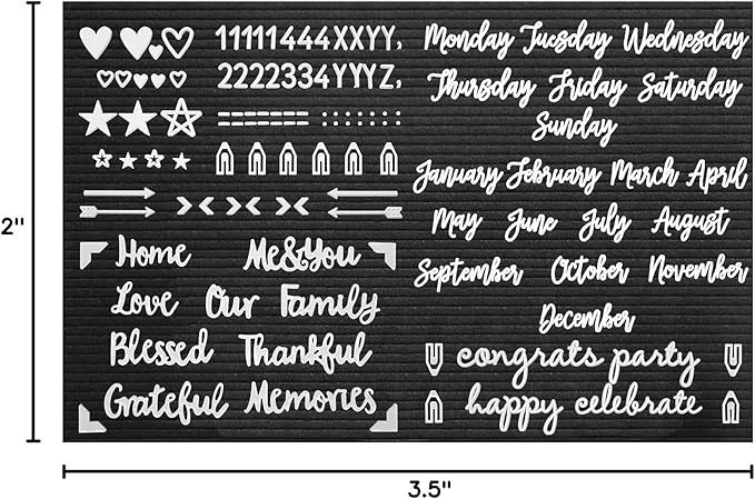 Felt Letter Board Letters Set, Letter Sign Symbol Numbers and Cursive Week and Month Only