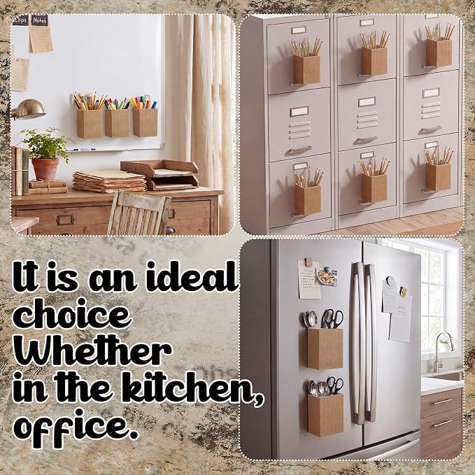 6 Pcs Farmhouse Classroom Decor Classroom Magnetic Storage Boxes Magnetic Storage Containers Plastics Pen Holder for Refrigerator Whiteboard Home Office School Organizer Supply