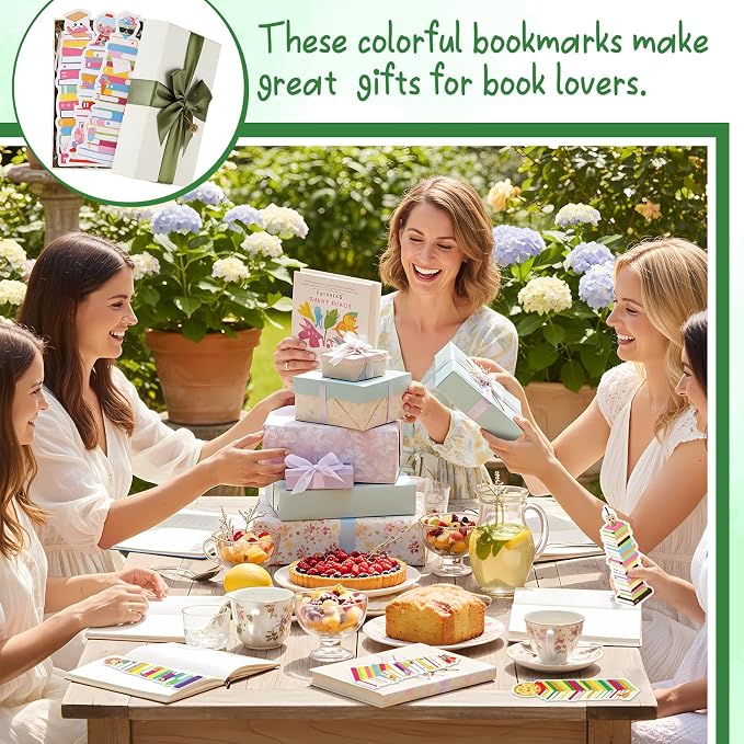 Kolldenn 150 Pcs Book Tracker Bookmarks Bulk 6.3 x 1.97 Inch Bookshelf Love to Read Bookmarks Paper Tracking Double Sided Reading Page Markers for Back to School Reading Lover(Snack)