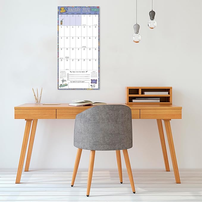 The Great Big Planner of Positivity 2026 Wall Calendar: 12-Month Inspirational Family Organizer with Large Grids, Uplifting Quotes & Fun Designs