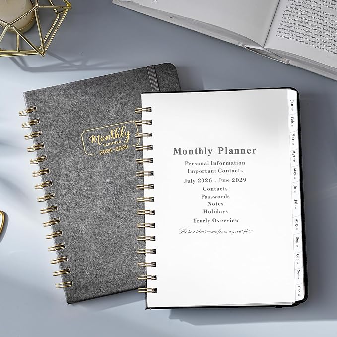 Monthly Planner 2026-2029 - 3 Year Monthly Planner from July 2026 to June 2029, 6.4'' x 8.5'', Calendar 2026-2029 with Tabs, Thick Paper