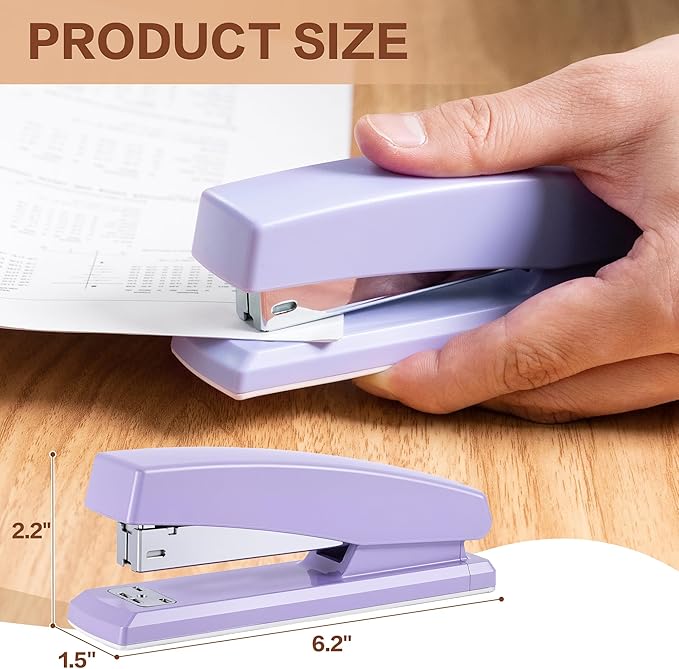 Deli Stapler, Desktop Stapler, Office Staplers, 25 Sheet Capacity, Includes 1000 Staples and Staple Remover, Purple