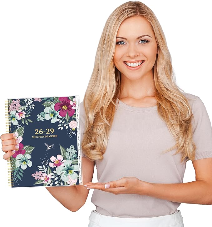 Monthly Planner 2026-2029, 36 Months Calendar Planner 2026-2029 from Jul 2026 – Jun 2029, 8.5'' x 11'' with Ruled Spread, Flexible Cover, Spiral Wirebound, Pocket, Coated Tabs, Notes & Habit Tracker