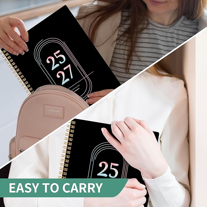 Monthly Planner 2026-2027 Hardcover with Calendar planner from Jan 2026- June 2027,Monthly Goals,Tasks,Notes,Priorities & Reminders, 11" x 9", 18 Months for School Office Home Planning, Black