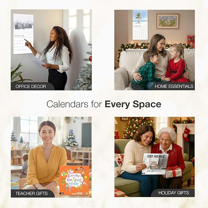 RED EMBER Select - Guinea Pigs 2026 Wall Calendar 12 Month | 12” x 24” Open | Thick & Sturdy Paper | Giftable | Cute Funny Animal Kids Calendar 2026