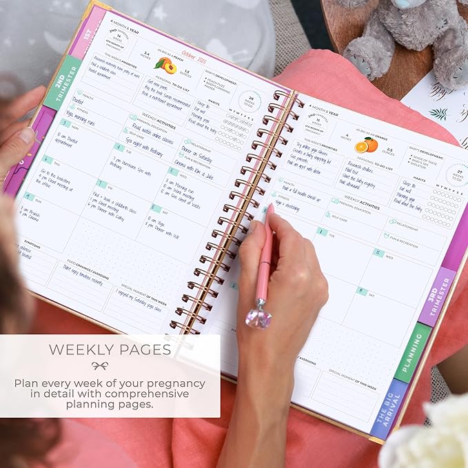 Clever Fox Pregnancy Journal & Memory Book - Pregnancy Planner & Notebook for Expecting Moms – Baby Keepsake, First Time Moms Gift (Pearl, 9" x 10.5" SonoFrame Edition)