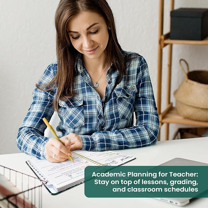 Planner 2026–2027, Academic Year Monthly & Weekly Calendar Book, Jul 2026–Jun 2027, Hardcover Organizer with Tabs, Student & Teacher Planner, 6.3" x 8.5", Forest Pathway