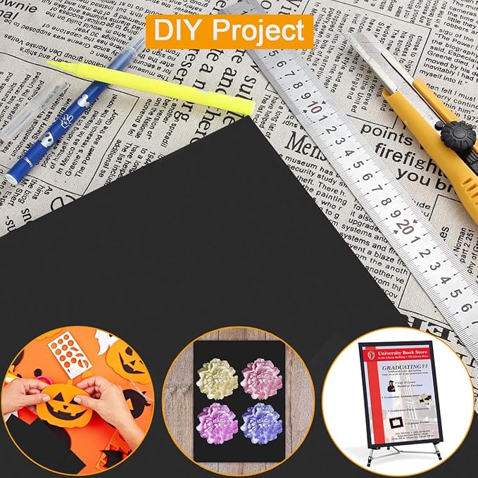 20 Pack 11.7"x16.5" Black Foam Board, 1/5"(5MM) Thick, A3 Size, Foam Core Backing Board Poster Foam Board Sheets for Presentations, School, Office & Art Projects