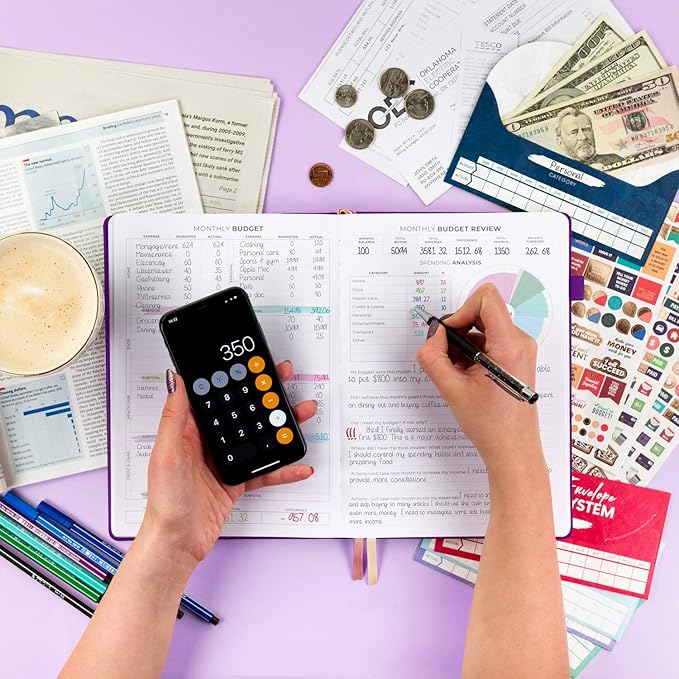 Clever Fox Budget Planner Pro - Financial Organizer + Cash Envelope Budget System. Monthly Finance Journal, Expense Tracker & Personal Account Book. Undated - Start Anytime. (7''x10'') – Purple