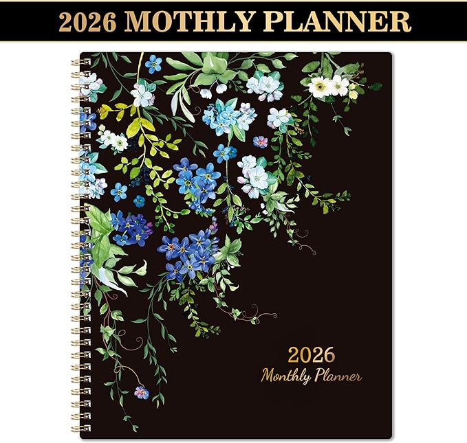 2026 Monthly Planner - 9'' x 11'', Large 12 Monthly Calendar/Planner 2026, Jan. 2026 - DEC. 2026, 2026 Calendar Planner with Twin-wire Binding, Note Pages, Tabs, Inner Pocket, Thick Paper