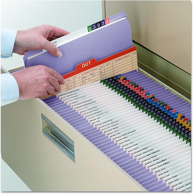 Smead File Folder, Reinforced Straight-Cut Tab, Legal Size, Lavender, 100 per Box (17410)