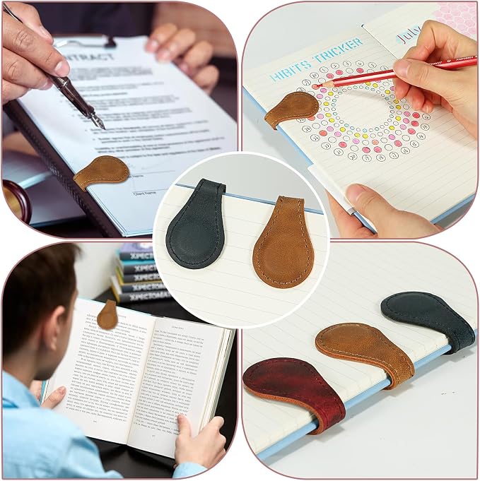 Magnetic Bookmarks,Magnetic Leather Bookmark,Magnetic Bookmarks for Women,Gifts for Women, Book Lovers, Family, Friends, Kids, Readers