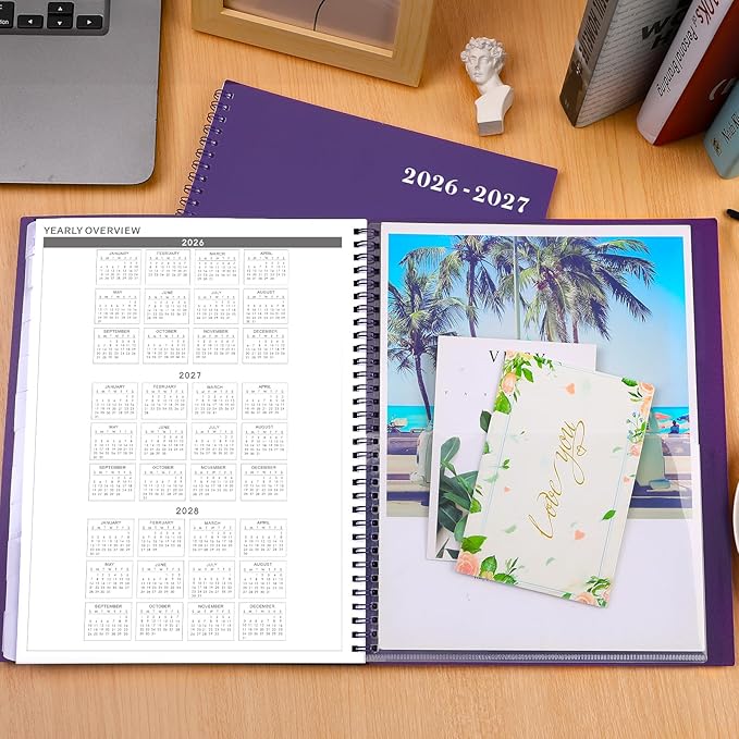2026-2027 Monthly Planner - 18-Months Monthly Planner/Calendar 2026-2027, JUL. 2026 - DEC. 2027, 9'' x 11'', 26-27 Monthly Planner with Colorful Month Tabs - Purple