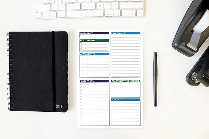 bloom daily planners Pocket Pad - To Do List Notepad for Work -Undated Tear-Off Organizer for Goals, Tasks, Notes - Double Sided Daily Planning Pad, 80 Sheets - 6” x 9”