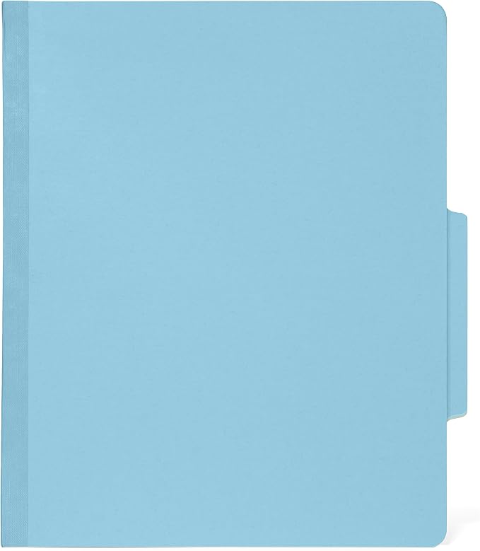 10 Blue Classification Folders - 2 Divider - 2 Inch Expansions - Durable 2 Prongs Designed to Organize Standard Medical Files, Law Client and Office Files - Letter Size, Light Blue, 10 Pack