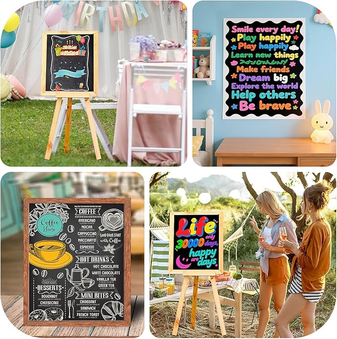 10 Pcs Black Poster Board Paper 11x14, ROOKEA Vision Boards Posterboard Bulk for School Projects Classroom Arts Craft Presentations Drawing Scrapbooking Blank Graphic Display
