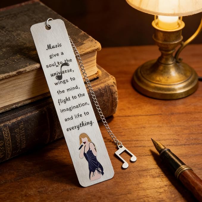 TTPD Inspired Book Girl Bookmark, Showgirl Keyhole Design, Acrylic Page Marker, Key Lock Shape, 3 Pack, Reading Gift for Book Lovers (3pcs Metal Bookmarks)