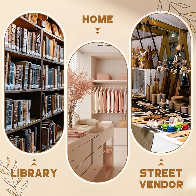 Marsui 2 Tier Wooden Rotating Bookmark Display Stand, 5.9 x 14.2 Inches 4 Sided Bookmark Sticker Holder, 360° Rotating No Assembly Required for Vendors, Retail, Showcase, Trade Show