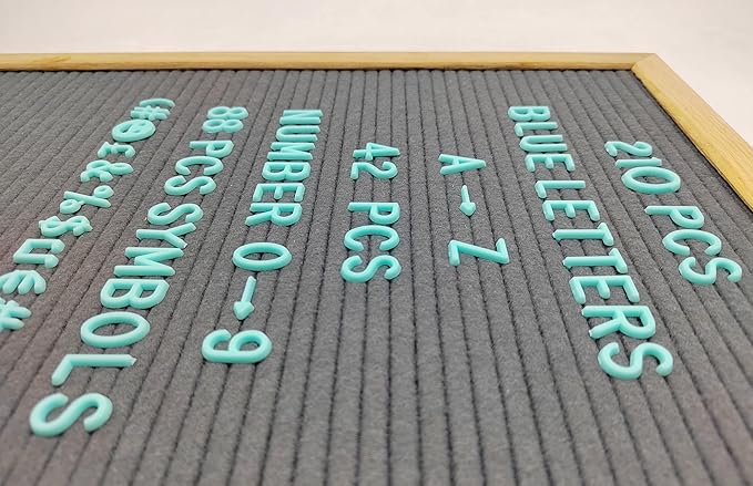 Felt Letter Board Letters Sets - Pre-cut 340pcs 3/4 Inch(0.75") Blue Letters with Canvas Bag(No Board Included)